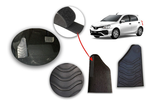 Reposapie Apoya Pie Accesorios Toyota Etios Sedan + Velcro 