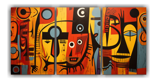 240x120cm Cuadros De Arte Africano Bastidor Madera Flores