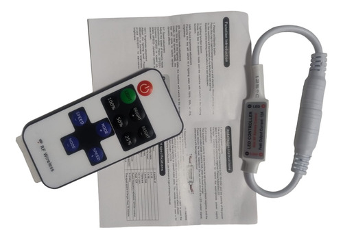 Dimmer Control Rf Remoto Para Tiras Y Mangueras Led