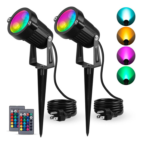 Houkiper Rgb Spotlight Outdoor Led Lawn Luz De Inundación, 6