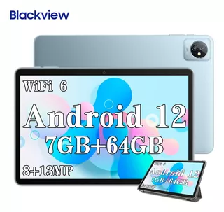 Tablet Blackview Tab 8 WiFi 10.1" 64GB azul y 7GB de memoria RAM Tablets Android 12 6580mAh 13MP 8MP Camara Daul WIFI 6 Bluetooth 5.0 Con Funda tableta