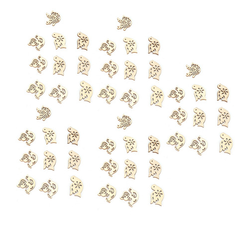 Pájaros De Madera, 50 Unidades, Láminas De Madera Huecas, 50