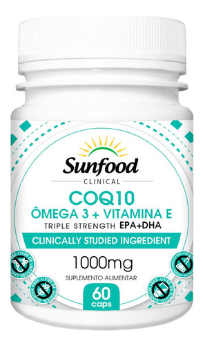 Coenzima K10 Ubiquinona 200mg Com Ômega 3 E Vitamina E