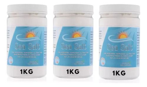 Cloreto De Sódio 1kg Lavagem Nasal Soro Fisiológico Pó Kit 3 Branco
