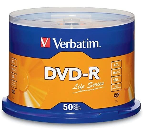 Disco virgen DVD+R Verbatim de 16x por 50 unidades