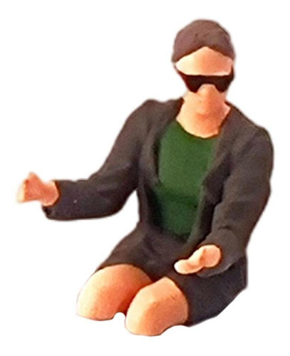 Miniatura 1:64 Figuras Pintadas Moda Gafas Mujer Verde