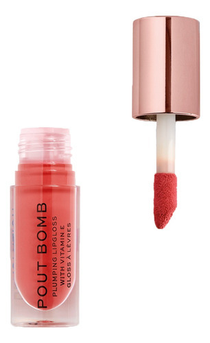 Makeup Revolution Brillo Labial Bomb Plumping Gloss Peach Color Rosado