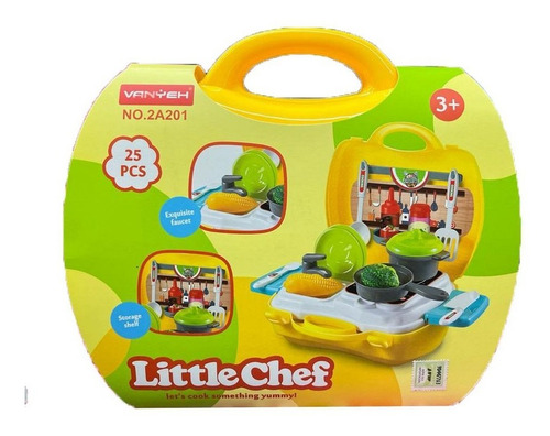 Set Valija Little Chef Cocina Con Accesorios 25 Pcs Mt3 201