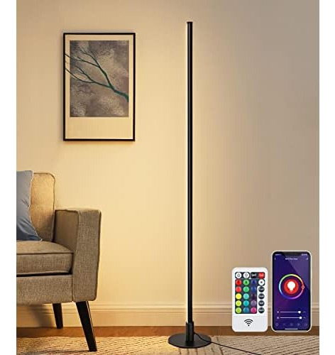 Rgbw Led Corner Floor Lamp With Smart App & Remote Cont...