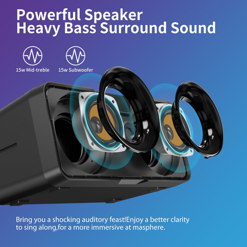 Amplificado Audio Subwoofer Bocina Microfono Bluetooth