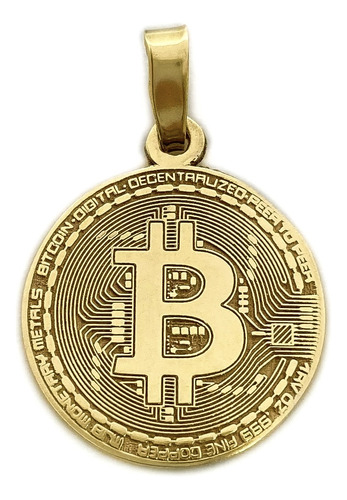 Dije Medalla Bitcoin Moneda Oro 18k