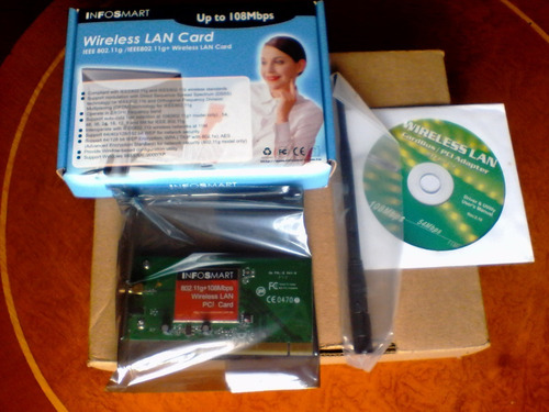 Imagen 4 de 4 de Tarjeta Y Antena Wifi Pci Inalàmbrica 108 Mbps
