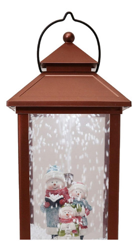 Farol Navideño Con Forma De Bola De Nieve Con Iluminación Mu
