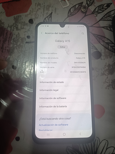 Samsung Galaxy A15 Liberado, 8ram 256gb Interna, Buen Estado Azul Oscuro