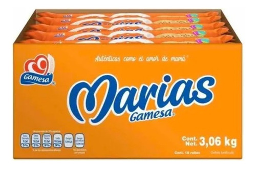 Galletas Marías Gamesa Con 18 Pzas De 170 G C/u