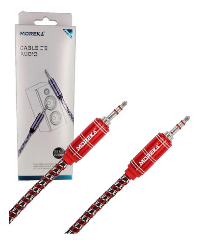 Cable Auxiliar De Audio 1.50m Moreka Au-03 3.5mm Reforzado