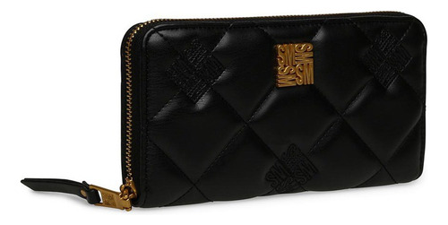 Wallet Brams Black Gold Steve Madden Bags Color Negro Diseño de la tela Liso