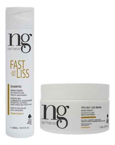 Ng De France Kit Pós Fast Liss Shampoo 300ml + Máscara 250ml