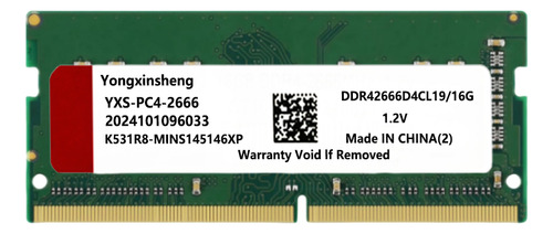 Memoria Ram Ddr4 16gb 2666 Mhz 4keli Gamer Laptop Pc4-21300s