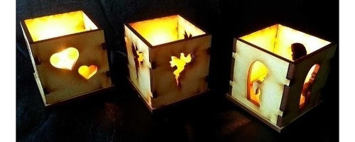 Imagen 5 de 7 de 100 Fanales Fibrofacil Portavelas Madera Souvenirs Recuerdo
