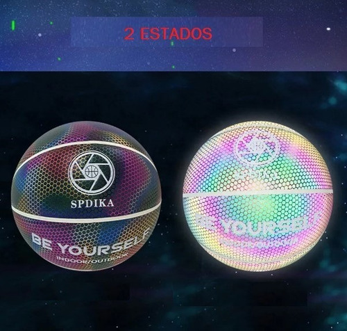 Imagen 8 de 10 de Balón Basketball Holográfico Reflectante Cámara Deportes