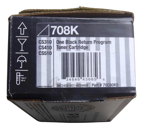 Toner Original Lexmark 708k Cs-310 Negro 70c80k0 1,000 Pgs