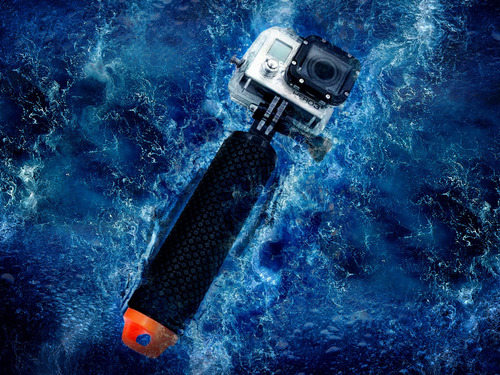 Agarre De Mano Flotante Impermeable Gopro Naranja Ews