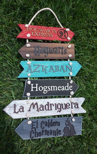 Letrero Harry Potter En Mdf Decorado Artesanal.