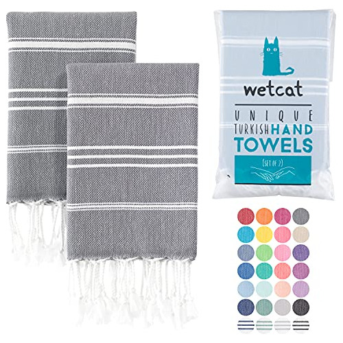 Turkish Hand Towels With Hanging Loop (20 X 30) - Set O...