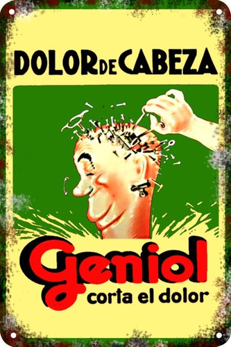 Carteles Antiguos De Chapa 20x30cm Publicidad Geniol Va-007