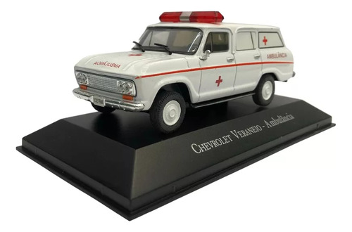 Miniatura Chevrolet Veraneio Ambulância Serviço 1/43 Coleção Cor Branco