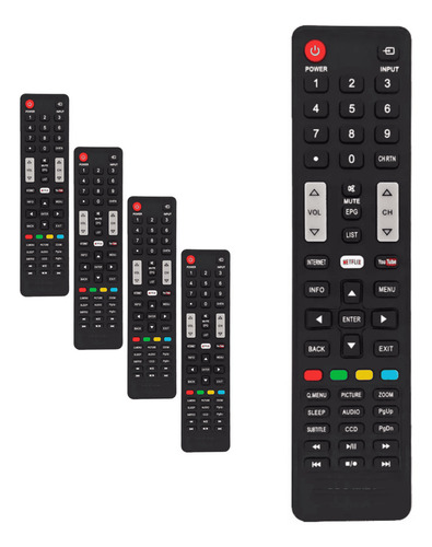Kit 5 Controle Remoto Compatível Com Smart Tv Semp Toshiba
