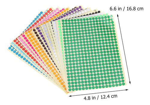 16 Pegatinas Con Códigos De Colores De 6 Mm, Puntos Circular