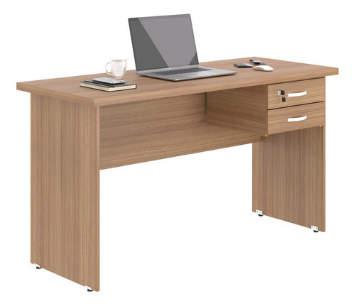 Escrivaninha Home Office Mesa Escritorio 2 Gavetas Linea 30 Cor Montana