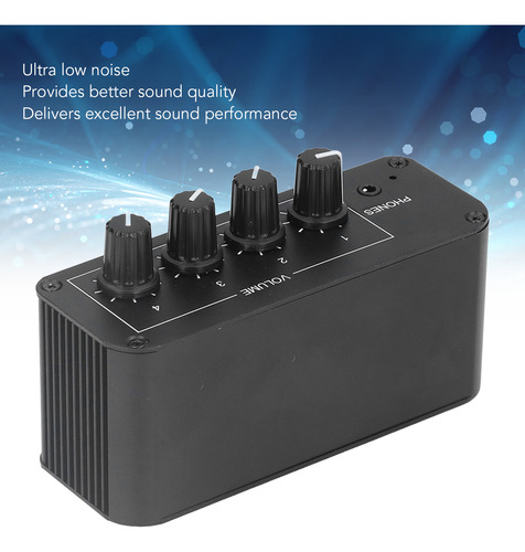 Mixer De Som Estéreo De 4 Canais Rca De Entrada E Saída Mini