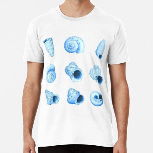 Remera Pastel Blue Sea Shells Pack Algodon Premium 