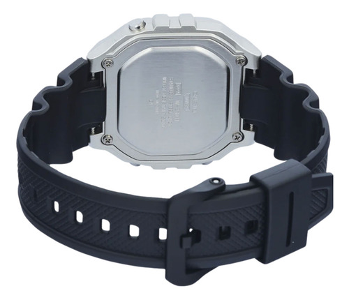 Reloj Casio W218 Plateado Sumergible 50m Hombre Numeros Grandes Cronometro Luz Led