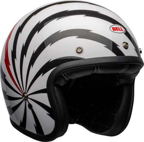 Capacete Bell Custom 500 Vertigo Branco Preto Vermelho