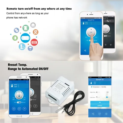 Monitoreo Del Interruptor Wifi Inteligente Ewelink Th-16 16a