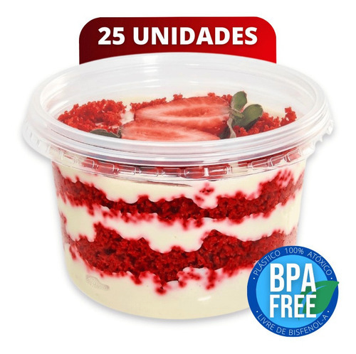 Pote Redondo 500ml Bolo De Pote Doces Salgado Lacre 25 Un