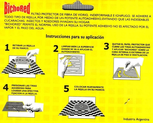 Imagen 3 de 10 de Bichored Protector Autoadhesivo Para Rejillas 15x15cm