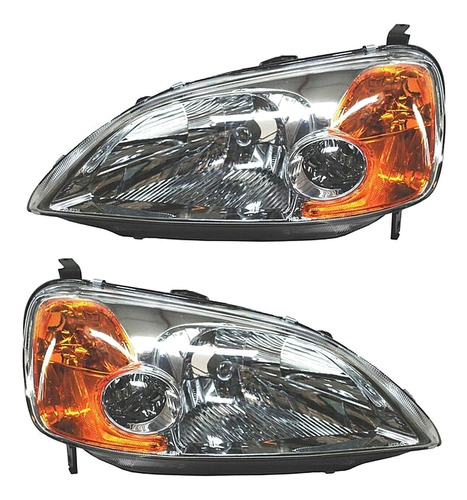 Par De Faros Honda Civic 01 A 03