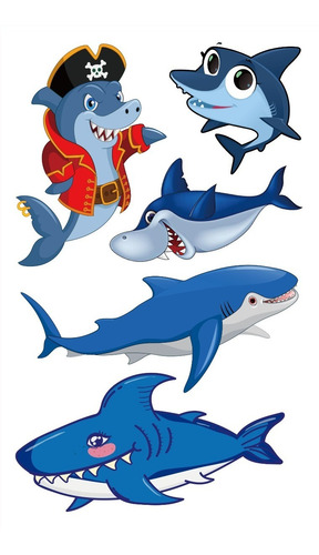 Imagen 4 de 10 de Tatuajes Temporales Tattoo Tiburon Mar Sirena X10 Souvenir