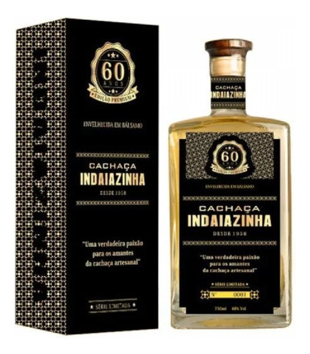 Cachaça Indaiazinha Edição 60 Anos Série Limitada 750 Ml