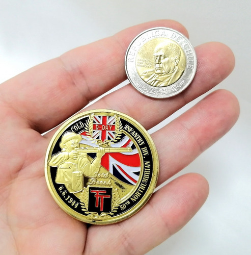 Imagen 6 de 9 de Moneda Militar, Día D, Playas Sword - Gold, Británicos
