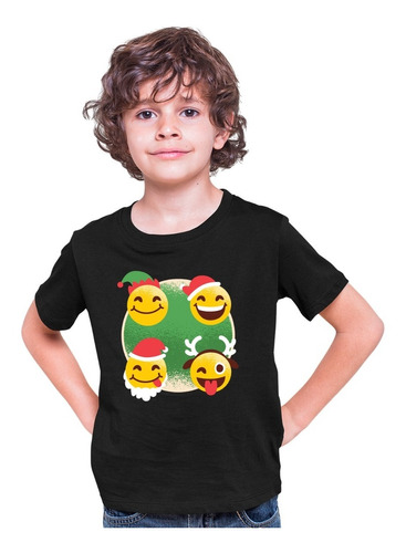 Playera Navidad - Niños - Emoji Navideño