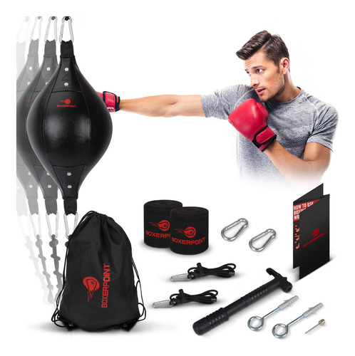 Boxerpoint Kit De Pelota De Boxeo De Doble Extremo. Cuero S.