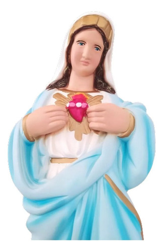 Imagem De Sagrado Coracao De Maria 31 Cm Estatua Cor Pintura A Mão