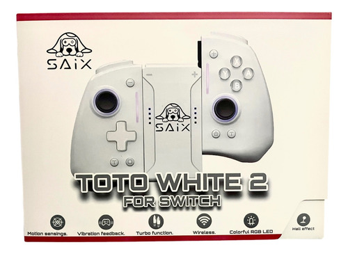 Saix Joypad Toto White Antidrift Turbo Control Para Switch Color Blanco