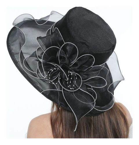 Negro Organza Derby Fascinator Para Tea Party Sombrero Sol